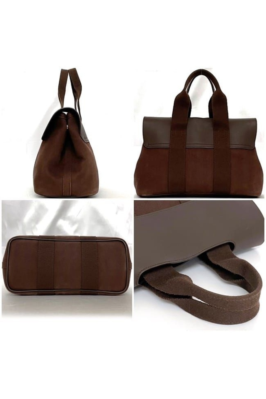 Hermes Handbag Valparaiso PM Brown Canvas - Picture 3 of 11
